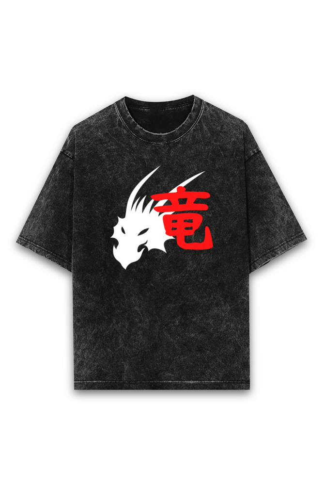 Dragon Spirit Acid Wash Oversized T-shirt