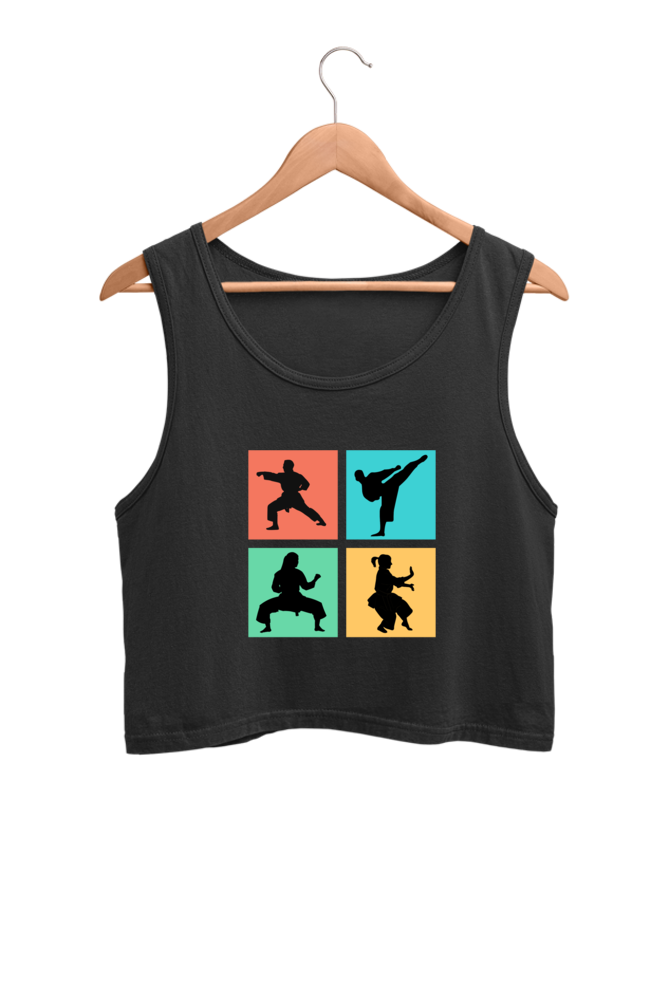 Pop Art Karate Moves Crop Tank