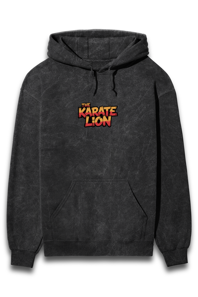 Fearless Karate Lion Acid Wash Hoodie