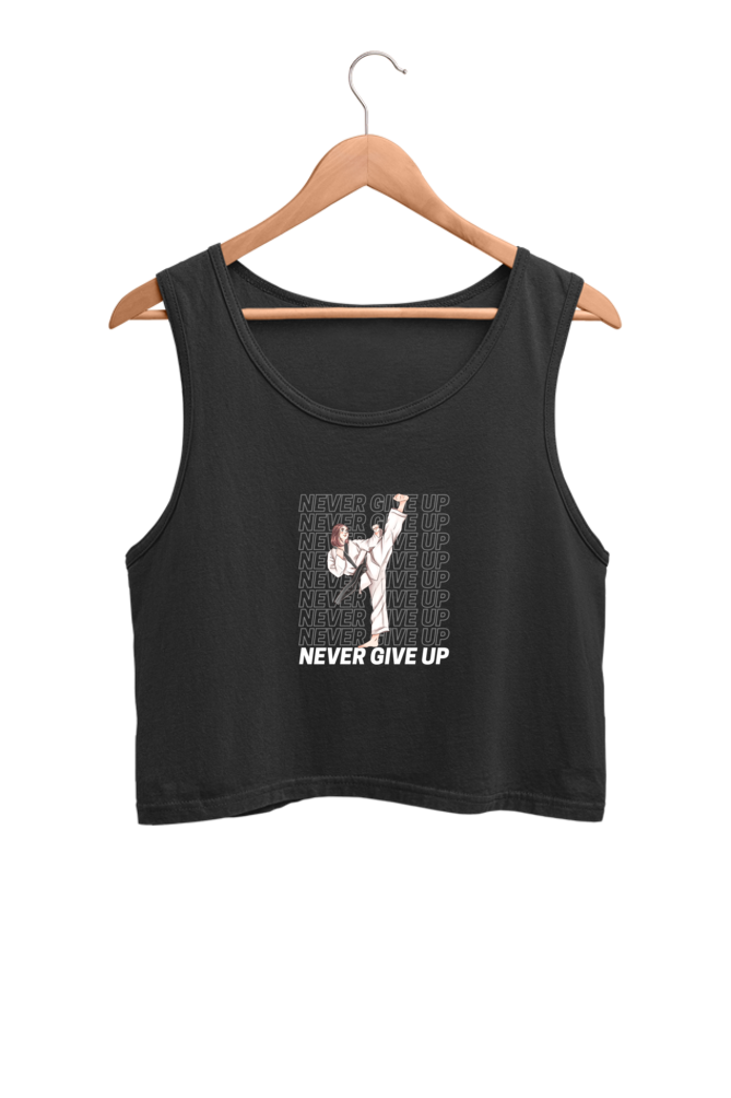 Karate Never Give Up Crop Tank