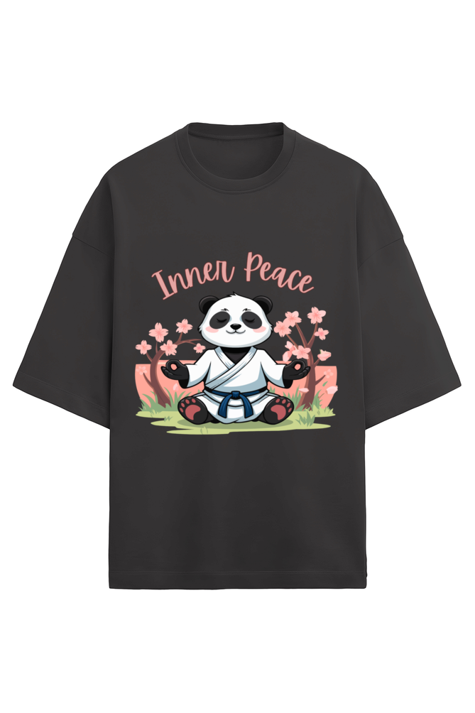 Zen Spirit Panda Terry Oversized T-Shirt