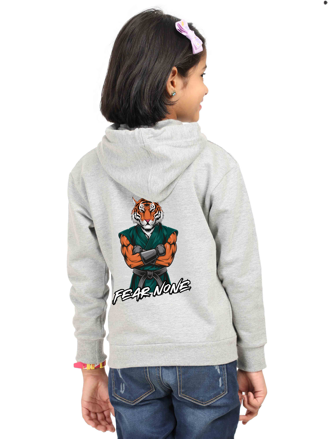 Girls Tiger Warrior Fear None Hoodie