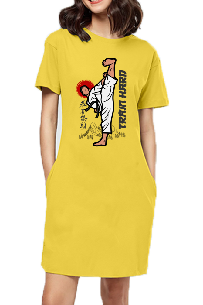 Train Hard Karate T-Shirt Dress