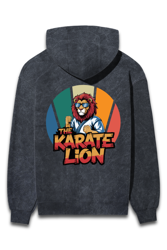 Lion Spirit Acid Wash Hooded Sweatshirt