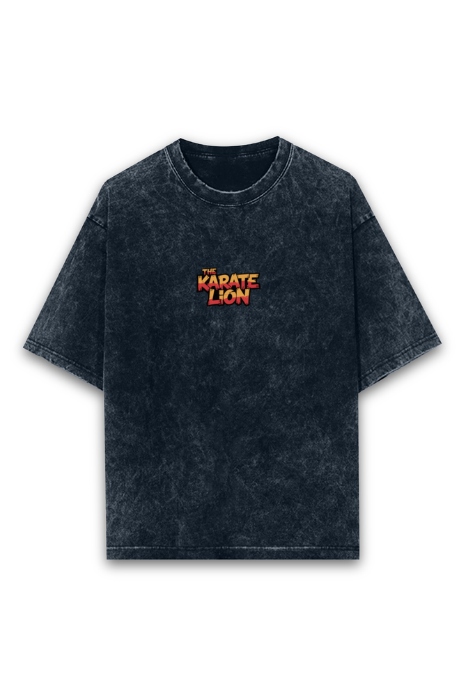 Karate Lion Acid Wash Oversized T-shirt