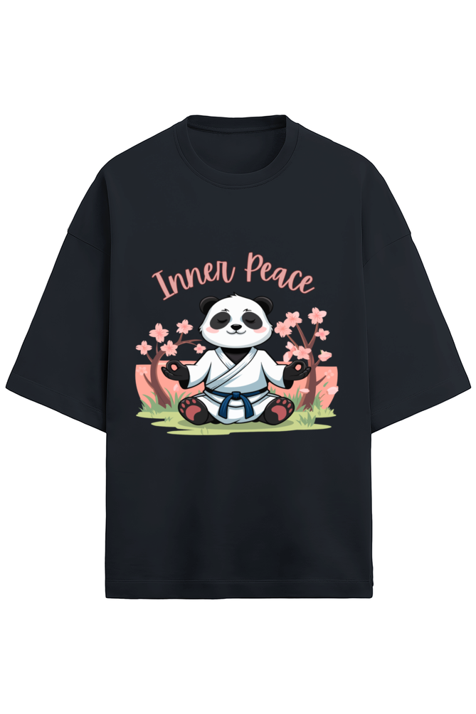 Zen Spirit Panda Terry Oversized T-Shirt