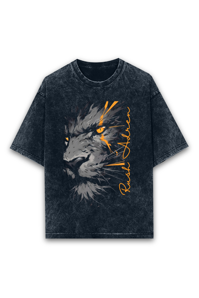 Fierce Lion Acid Wash Oversized T-shirt