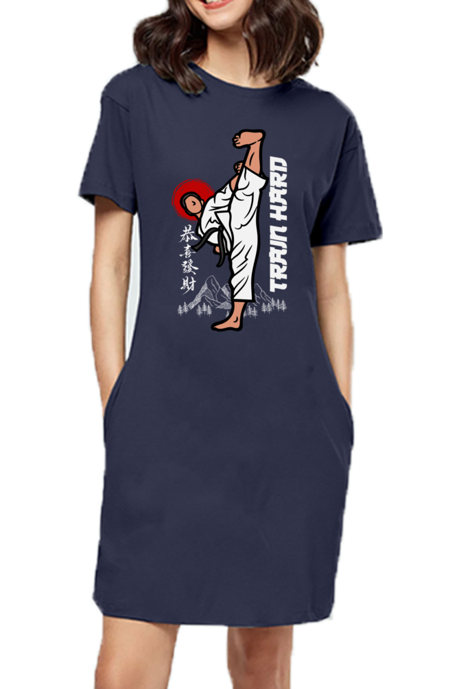 Train Hard Karate T-Shirt Dress