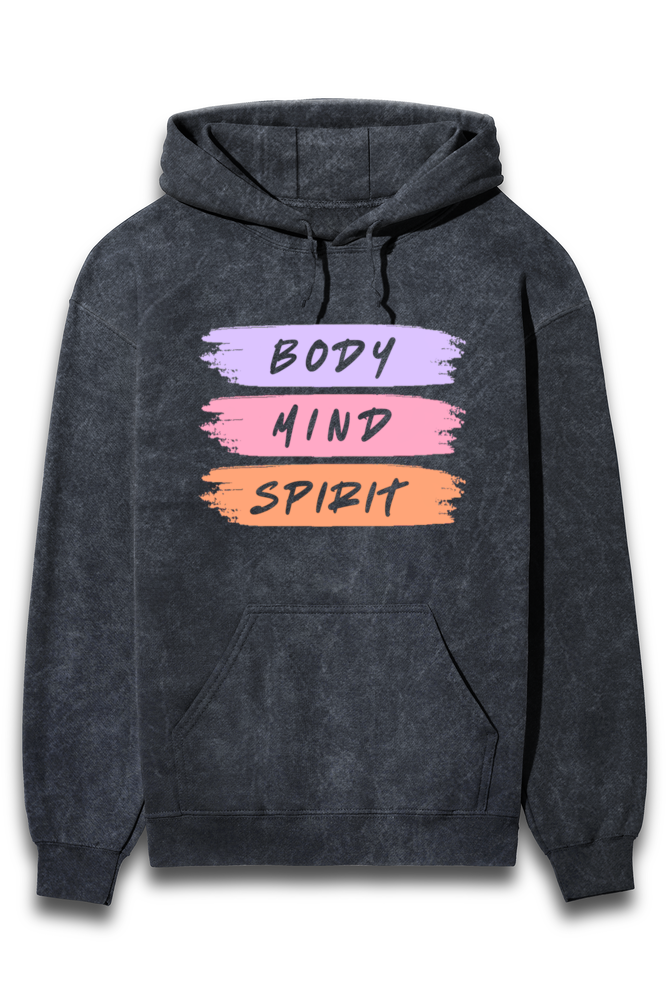 Body Mind Spirit Acid Wash Hoodie