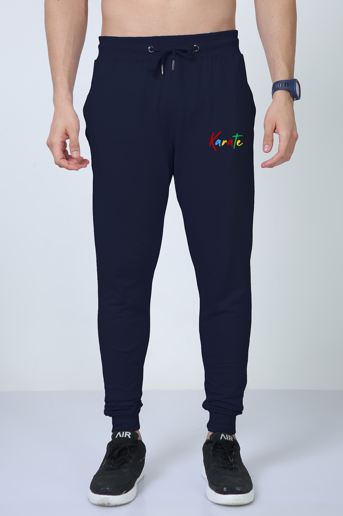 Karate Script Embroidered Athletic Joggers