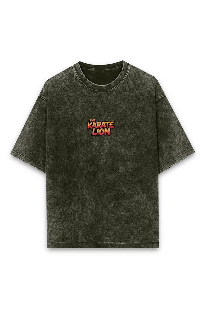 Karate Lion Acid Wash Oversized T-shirt