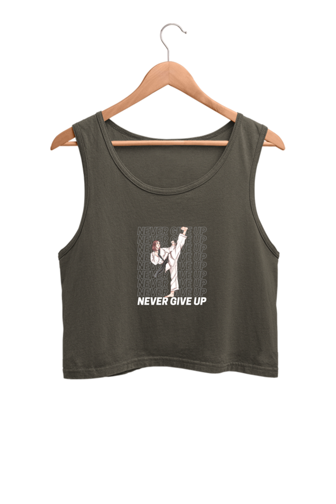 Karate Never Give Up Crop Tank