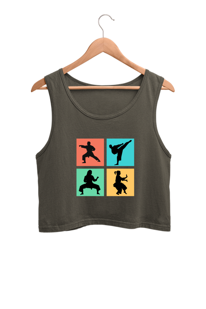 Pop Art Karate Moves Crop Tank