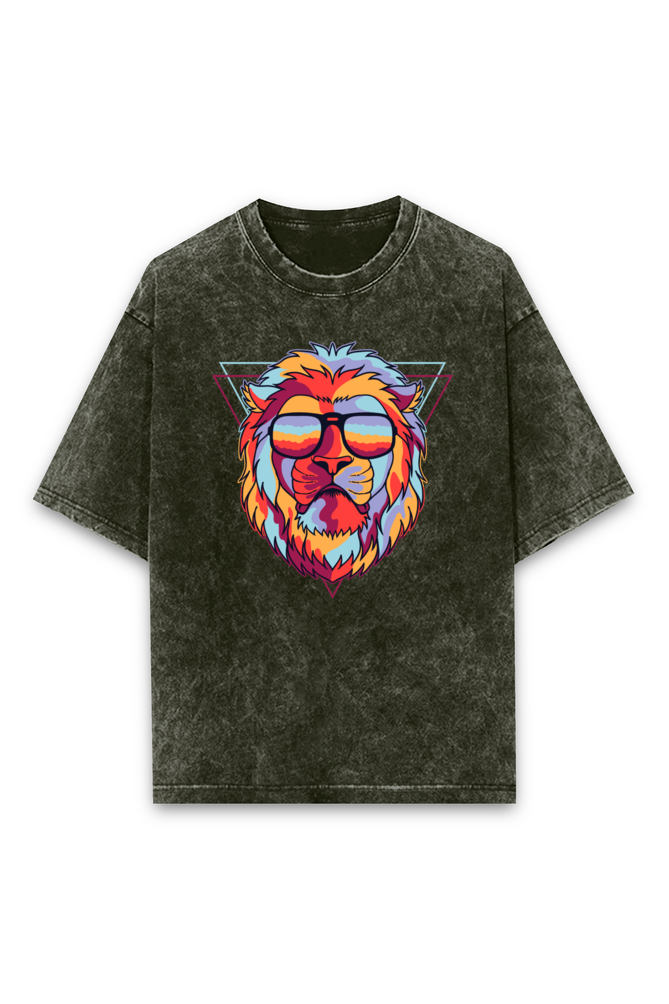 AdrenaLION Oversized Acid Wash T-Shirt