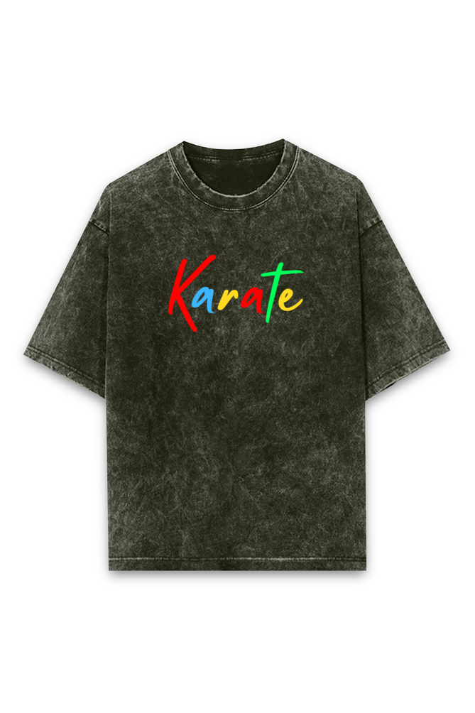 Rush Karate Acid Wash Oversized T-Shirt