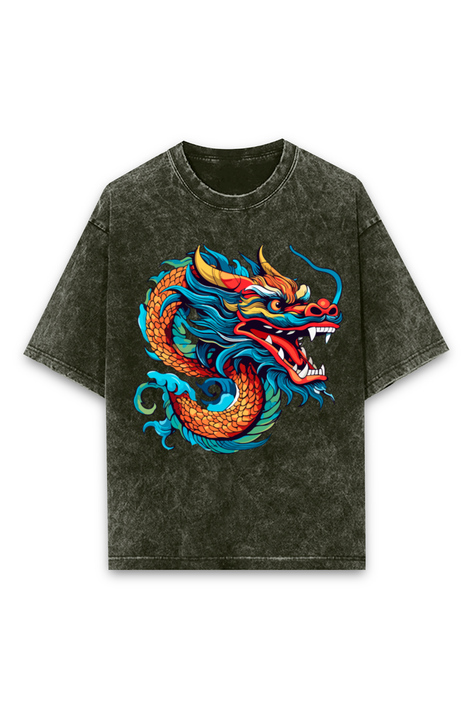 Rush DRAGON LEGACY Acid Wash Oversized T-Shirt