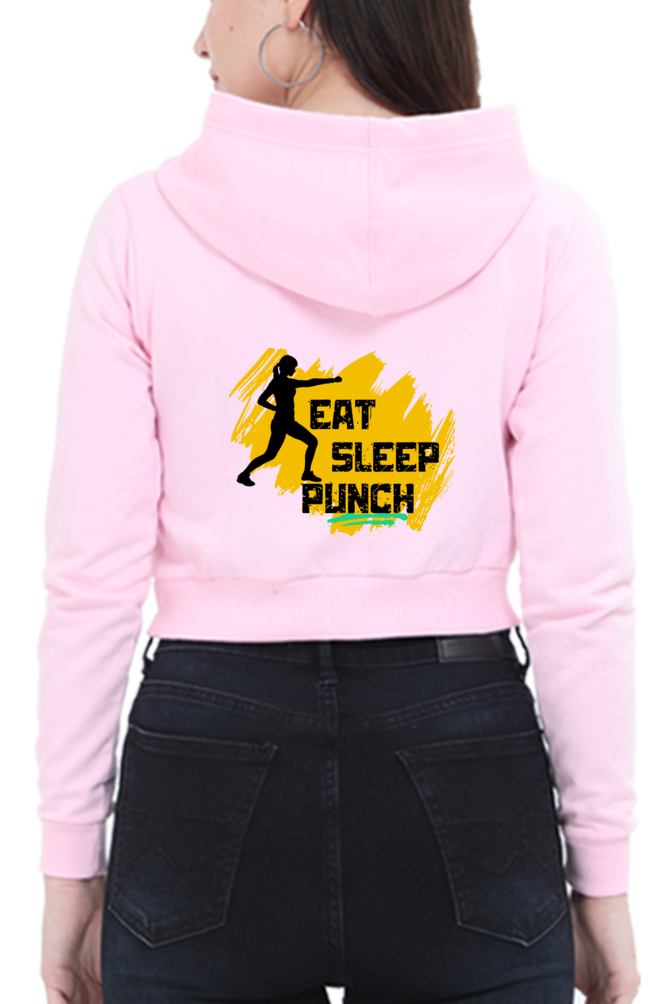 Eat Sleep Punch Crop Hoodie