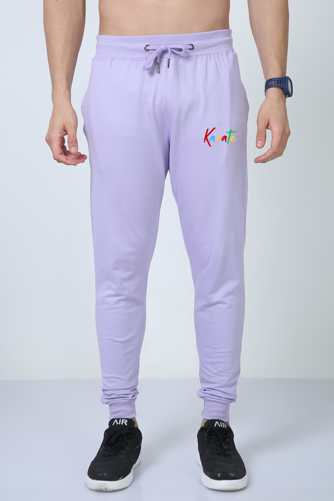 Karate Script Embroidered Athletic Joggers