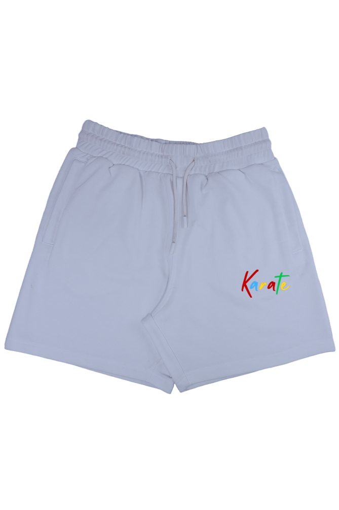 Karate Script Embroidered Terry Shorts