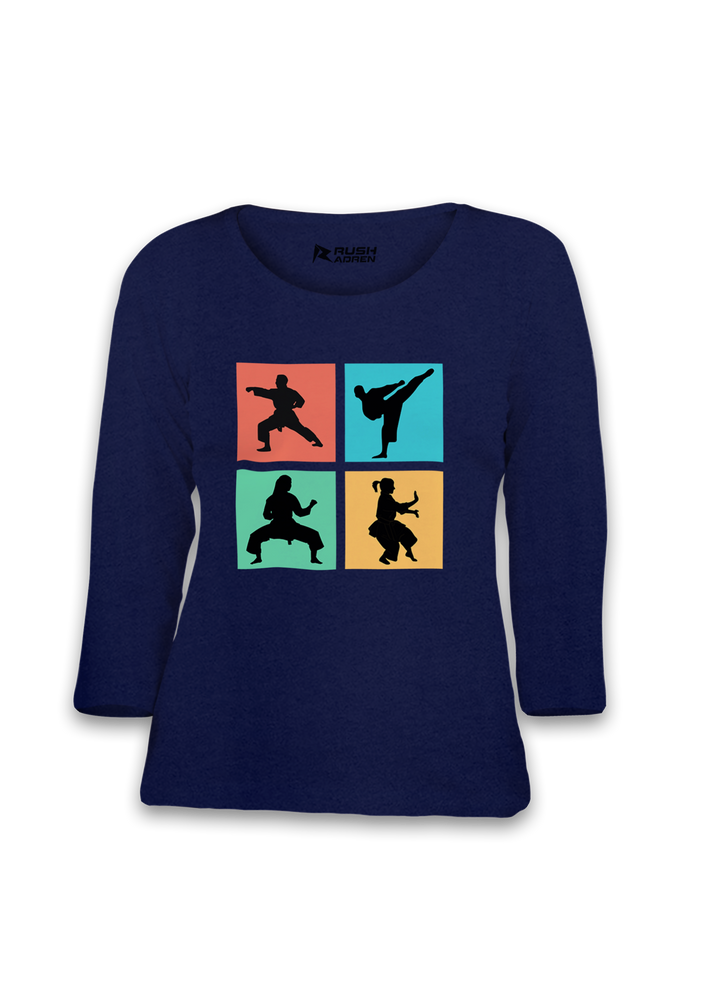 Karate Moves 3/4th Sleeve T-Shirt