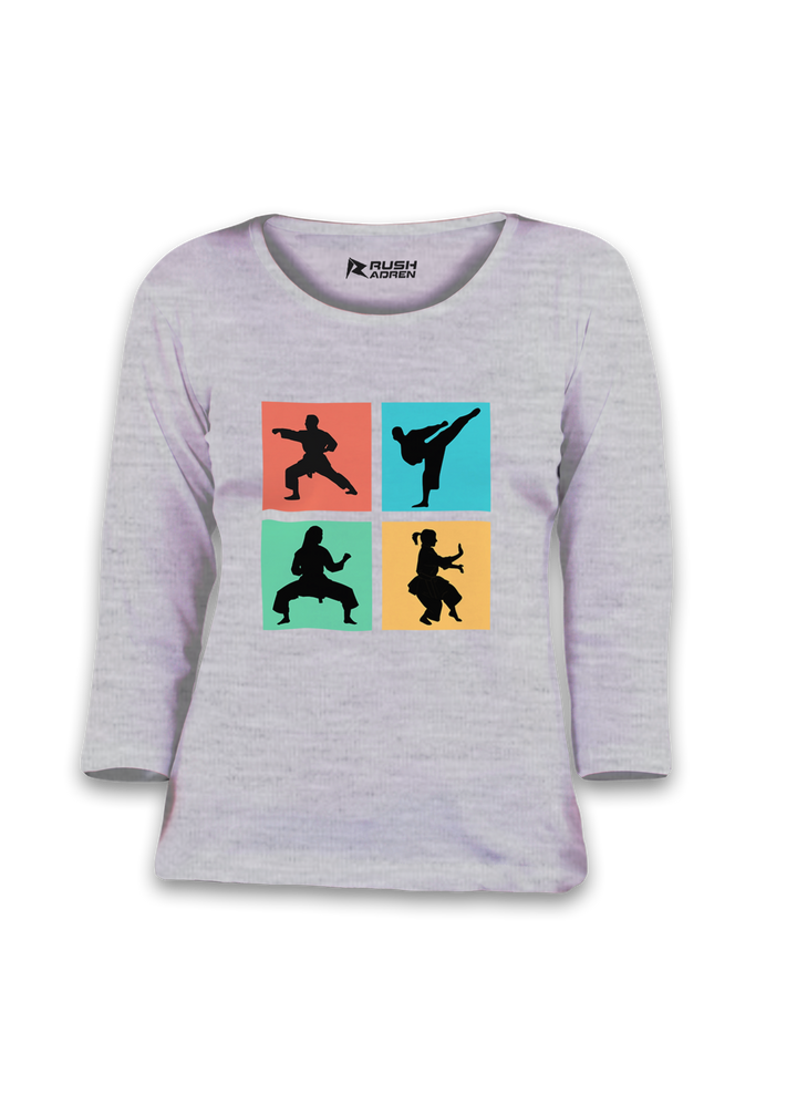 Karate Moves 3/4th Sleeve T-Shirt