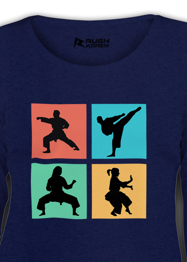 Karate Moves 3/4th Sleeve T-Shirt