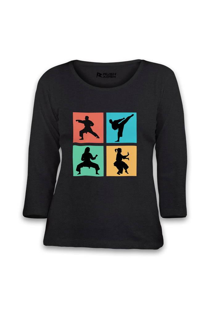 Karate Moves 3/4th Sleeve T-Shirt