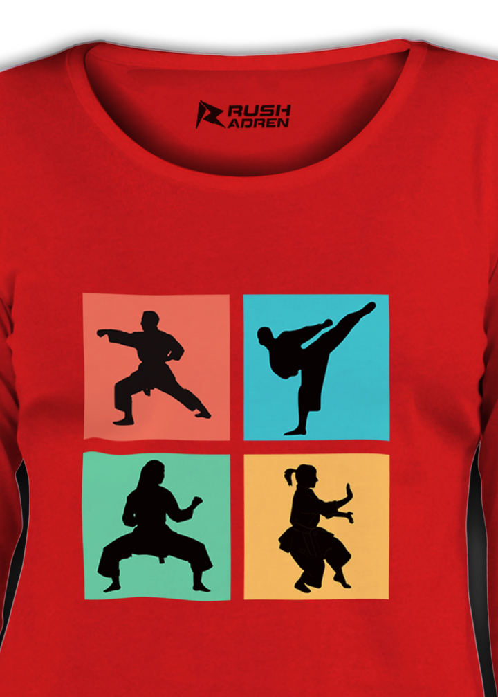 Karate Moves 3/4th Sleeve T-Shirt