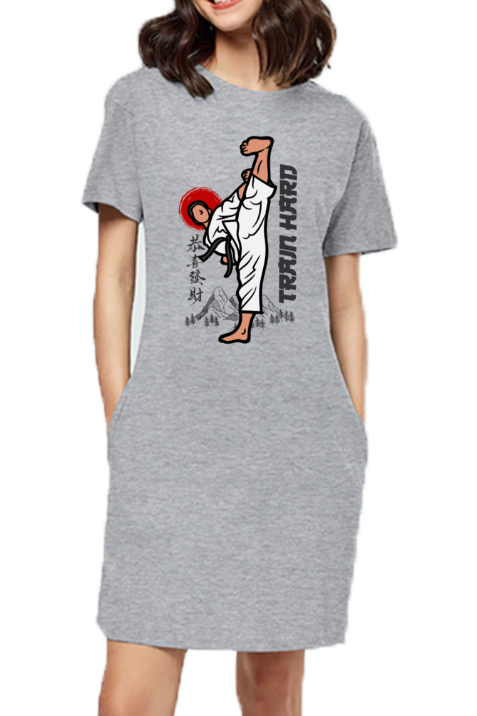 Train Hard Karate T-Shirt Dress
