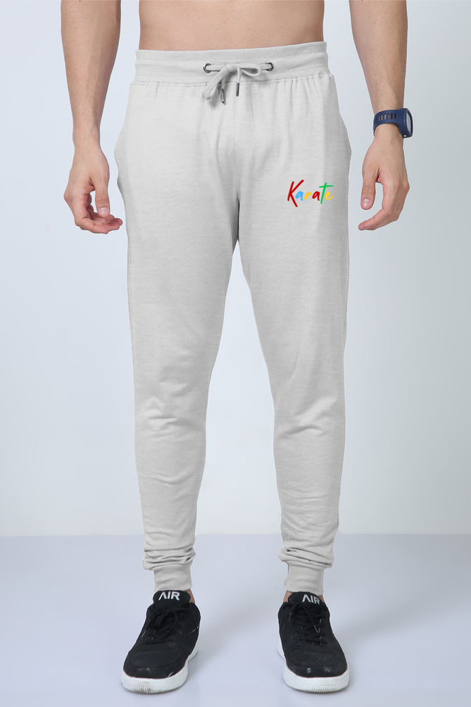 Karate Script Embroidered Athletic Joggers