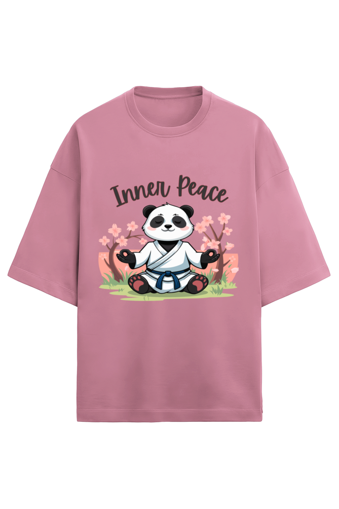 Zen Spirit Panda Terry Oversized T-Shirt