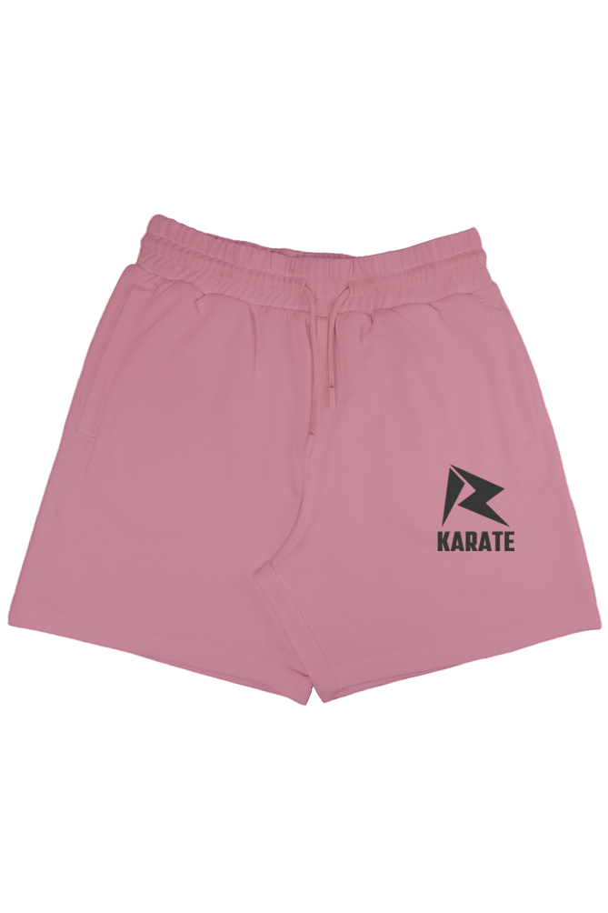 Karate Action Comic Style Embroidered Shorts