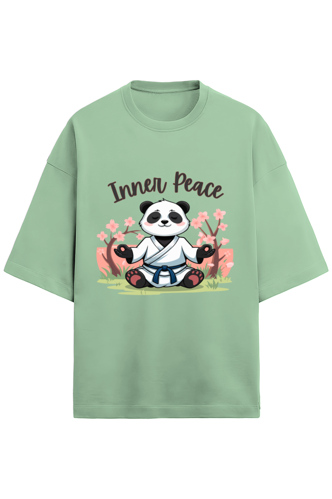 Zen Spirit Panda Terry Oversized T-Shirt