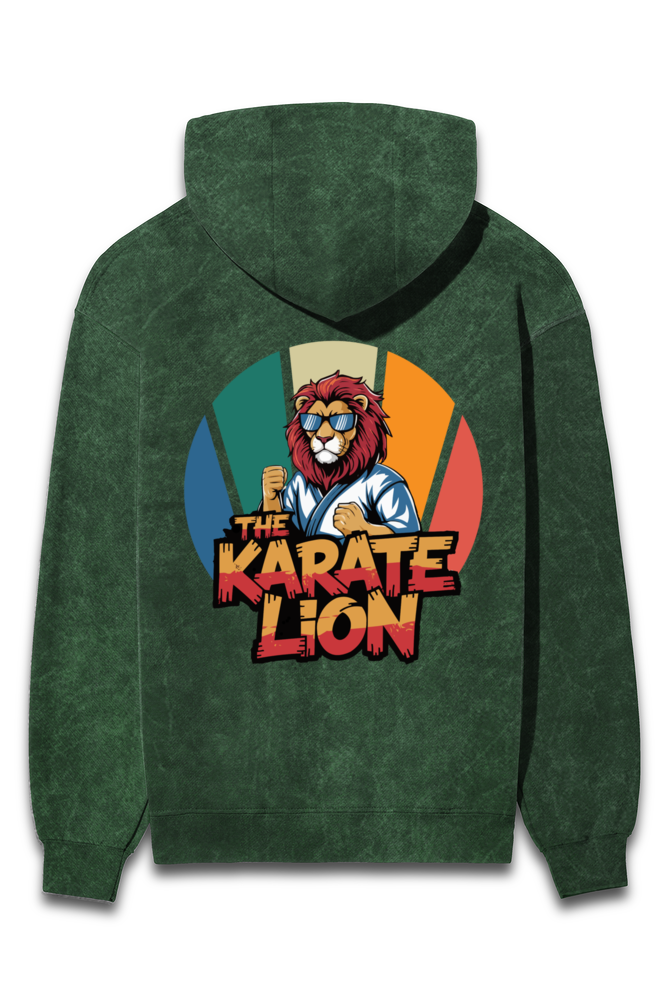 Lion Spirit Acid Wash Hooded Sweatshirt