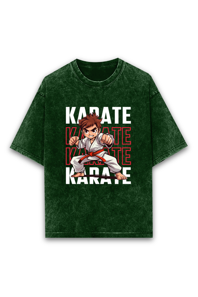 Karate Champ Acid Wash Oversized T-shirt