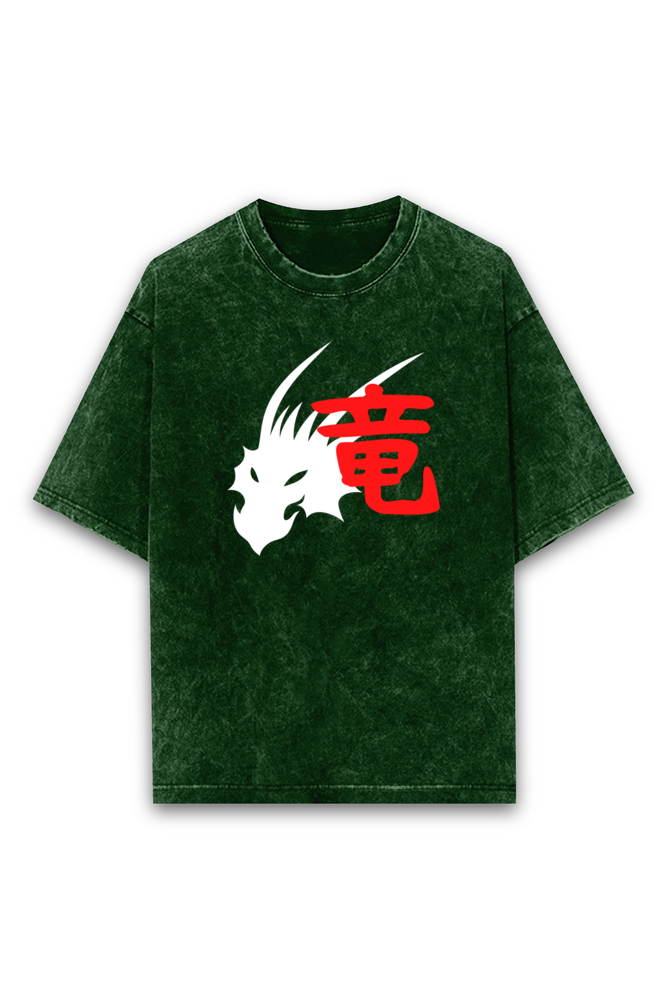 Dragon Spirit Acid Wash Oversized T-shirt