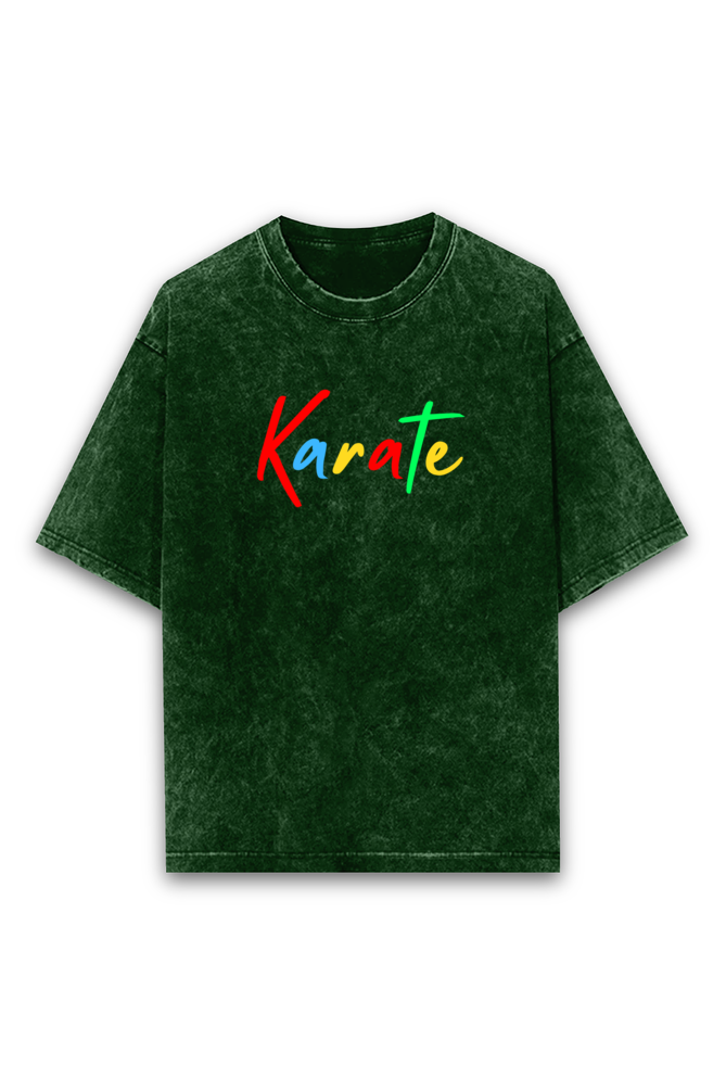 Rush Karate Acid Wash Oversized T-Shirt