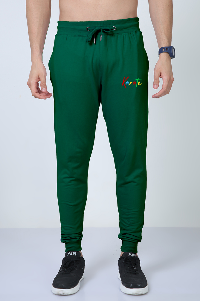 Karate Script Embroidered Athletic Joggers