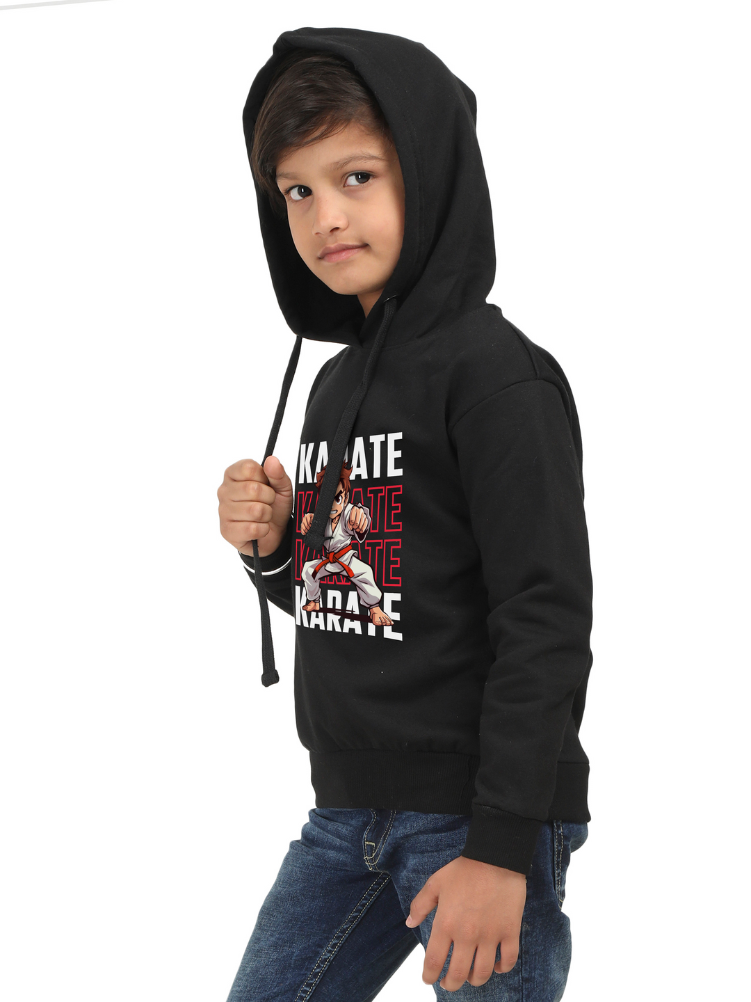 Boys Karate Action Comic Style Hoodie