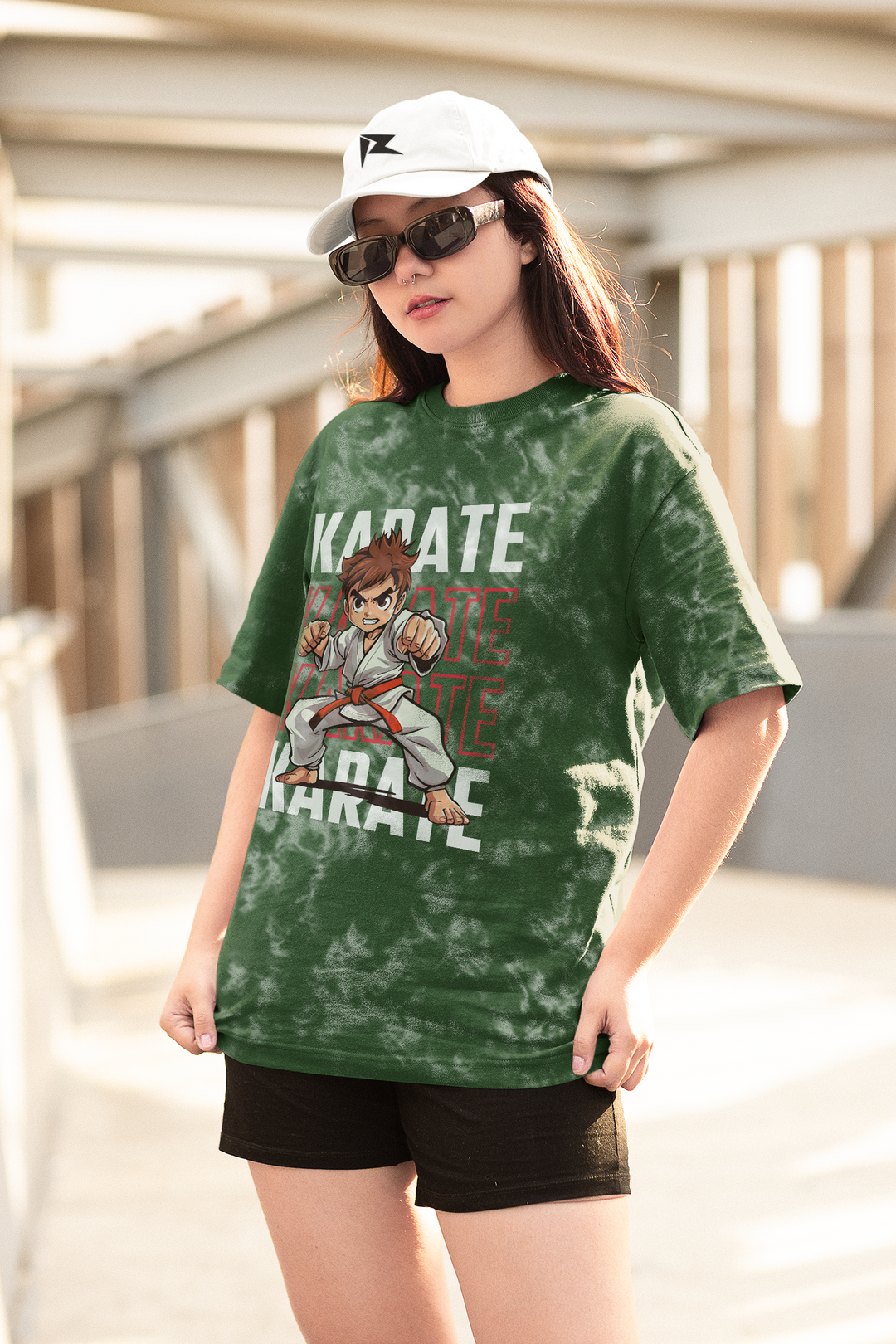 Karate Champ Acid Wash Oversized T-shirt