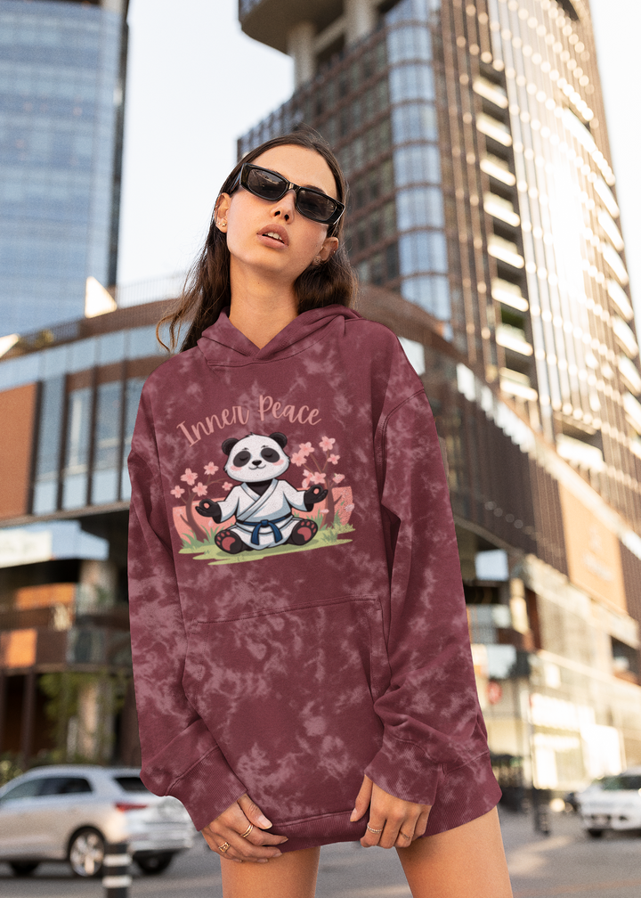 Zen Spirit Panda Acid Wash Hoodie
