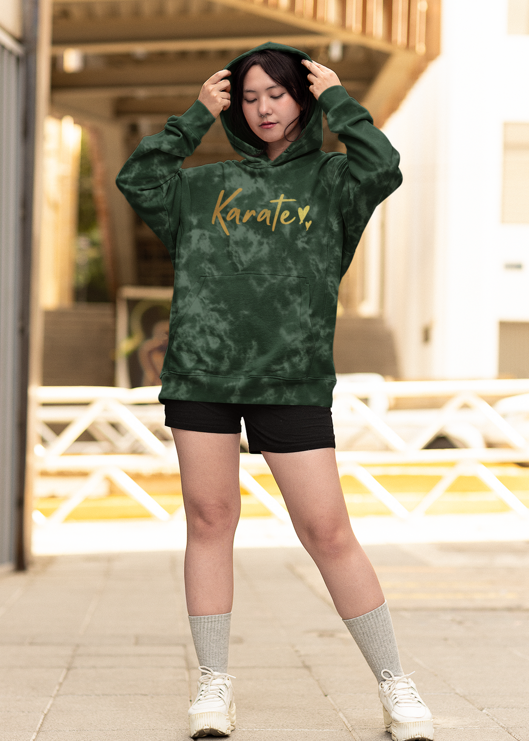 Karate Gold Script Oversized Hoodie