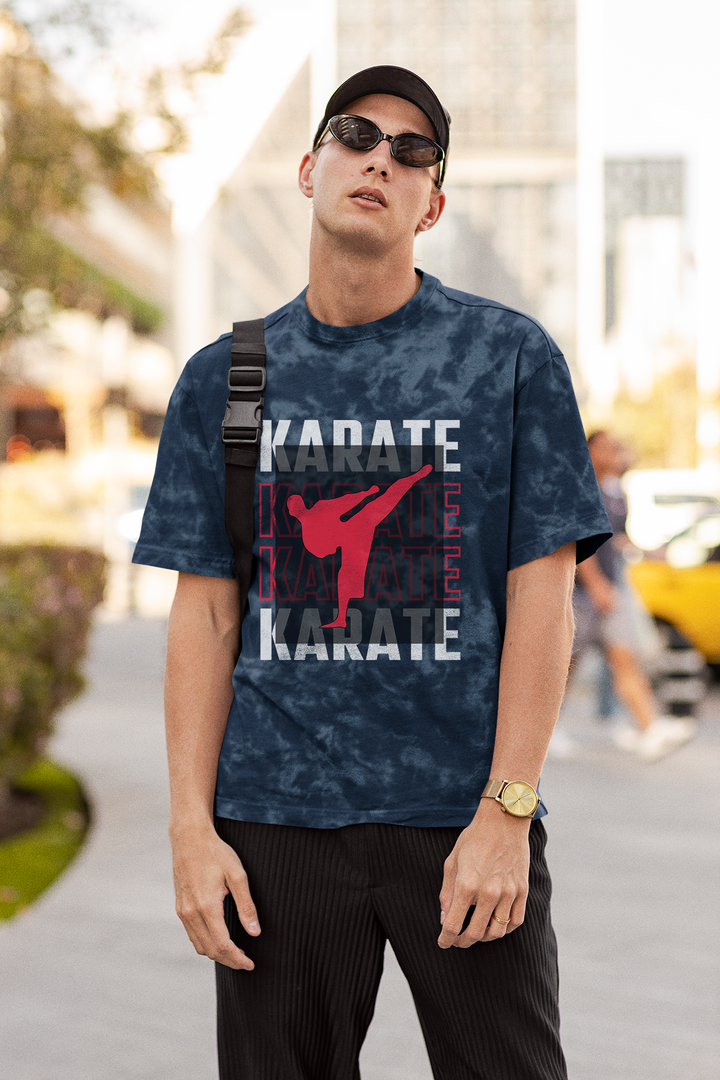 "Karate Spirit" Oversized Acid Wash T-Shirt