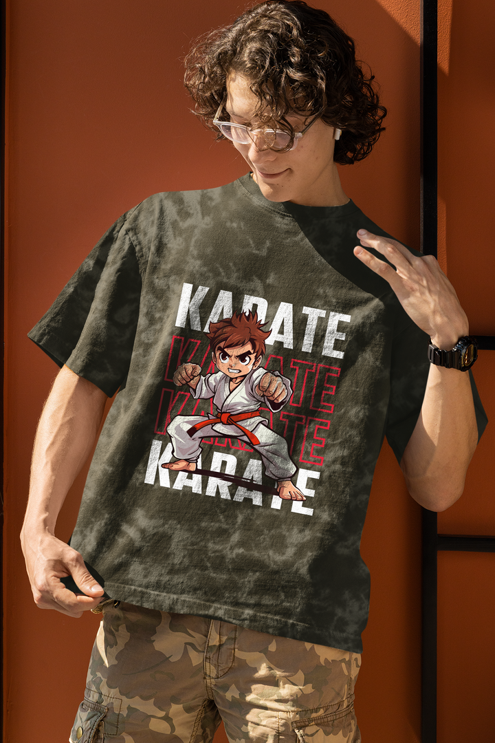 Karate Champ Acid Wash Oversized T-shirt