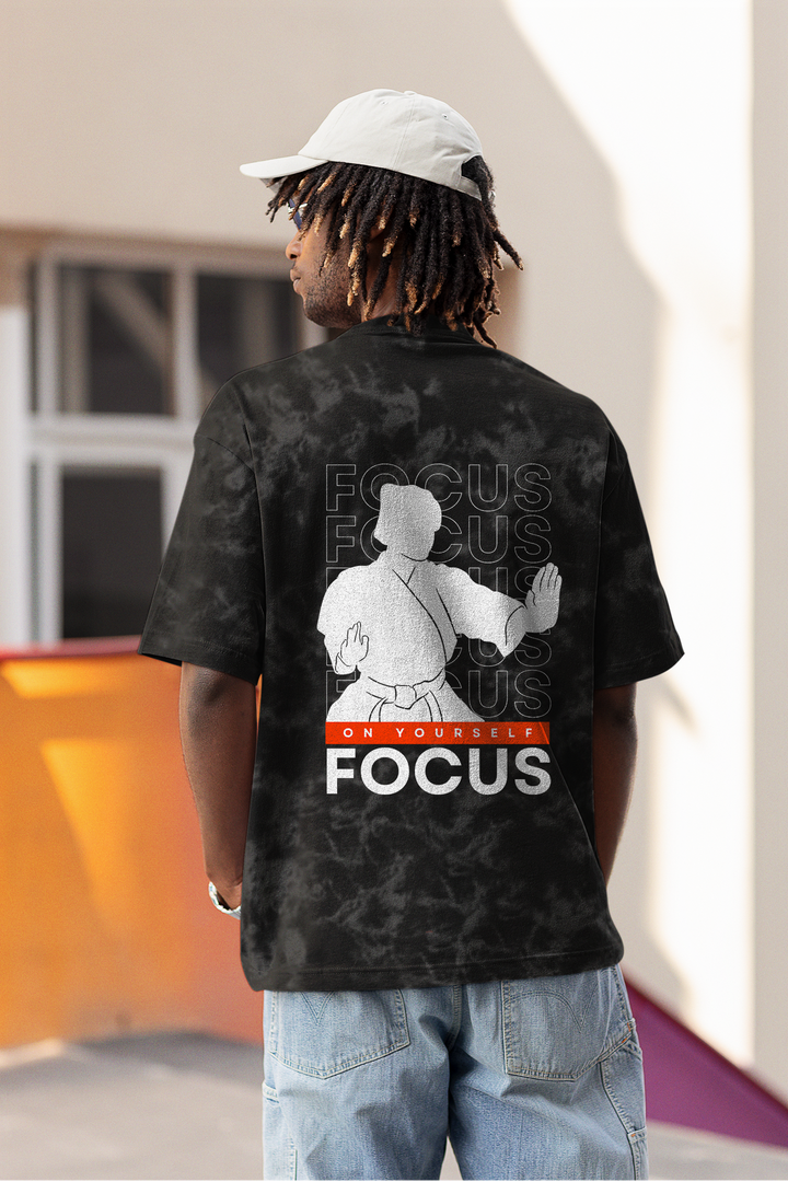 Stay Focused Acid Wash Oversized T-shirt