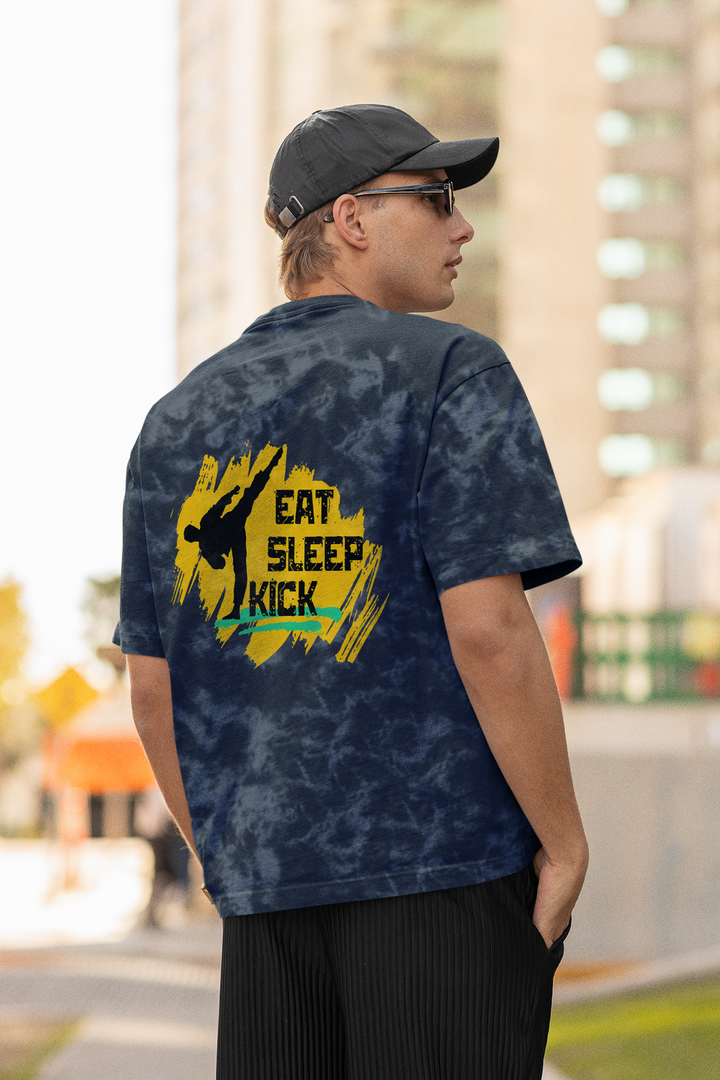 Eat Sleep Kick Acid Wash Oversized T-shirt