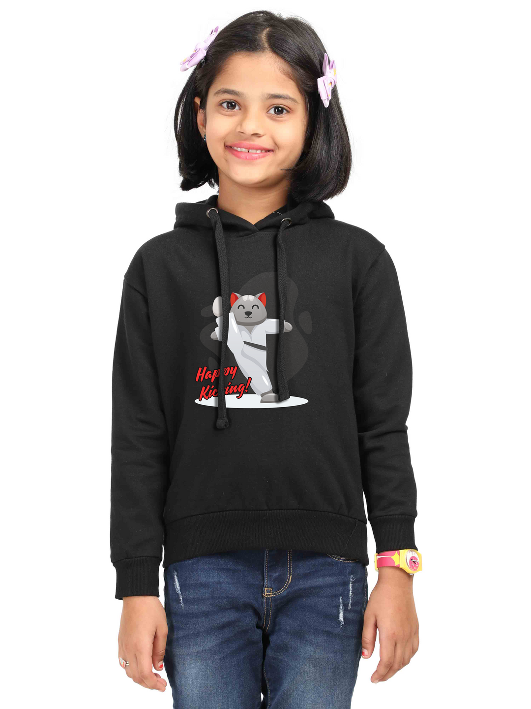 Happy Kicking Girls Classic Hoodie