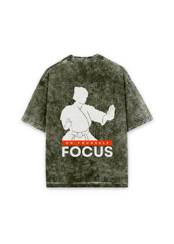 Stay Focused Acid Wash Oversized T-shirt