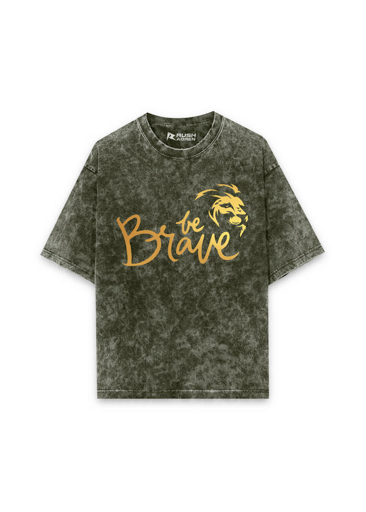 Be Brave Oversized Acid Wash T-Shirt