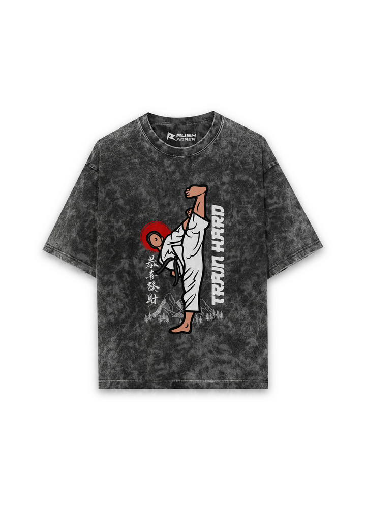 Train Hard Acid Wash Oversized T-shirt